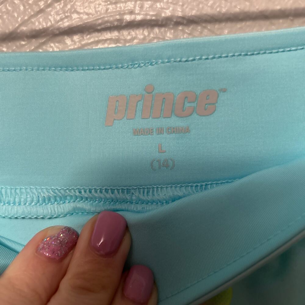 Prince Skort Girls Youth Blue Tennis Moisture Wicking Elastic Waist Large (14) - Picture 6 of 8